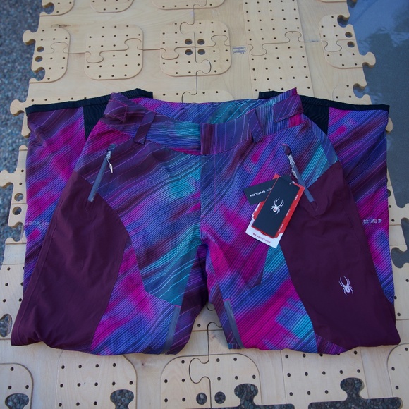 Spyder Turret Shell Geo Ray Viola Ski/Snowboarding Pants Woman's Size XL - Picture 1 of 16